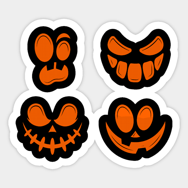 Halloween Pumpkin Sticker Pack Sticker by Darth Noob